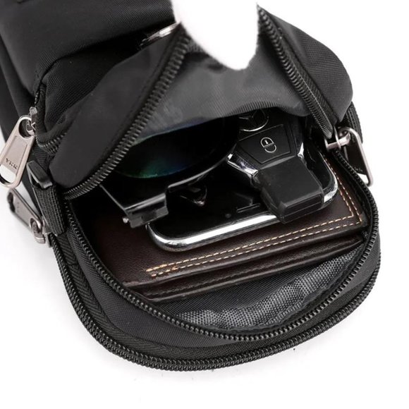 NEW / Men's bag / shoulder-belt-crossbody / BLACK - Picture 8 of 16